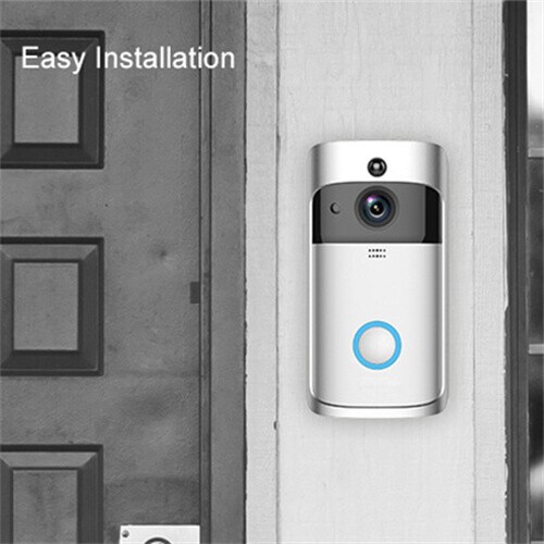 Security Camera Bell Wireless Video Doorbell Kit Smart Phone Intercom Fits Home