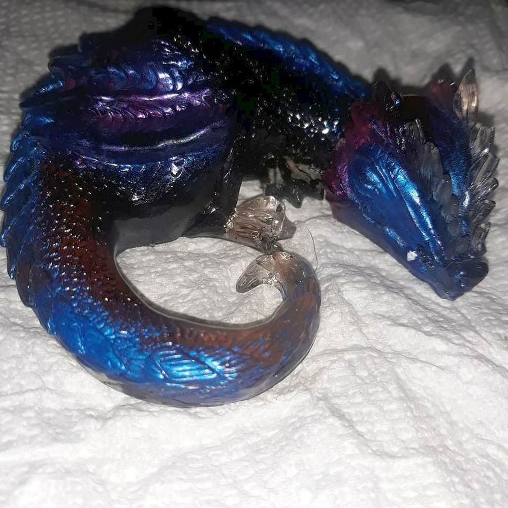 Sleeping baby dragon handmade statue
