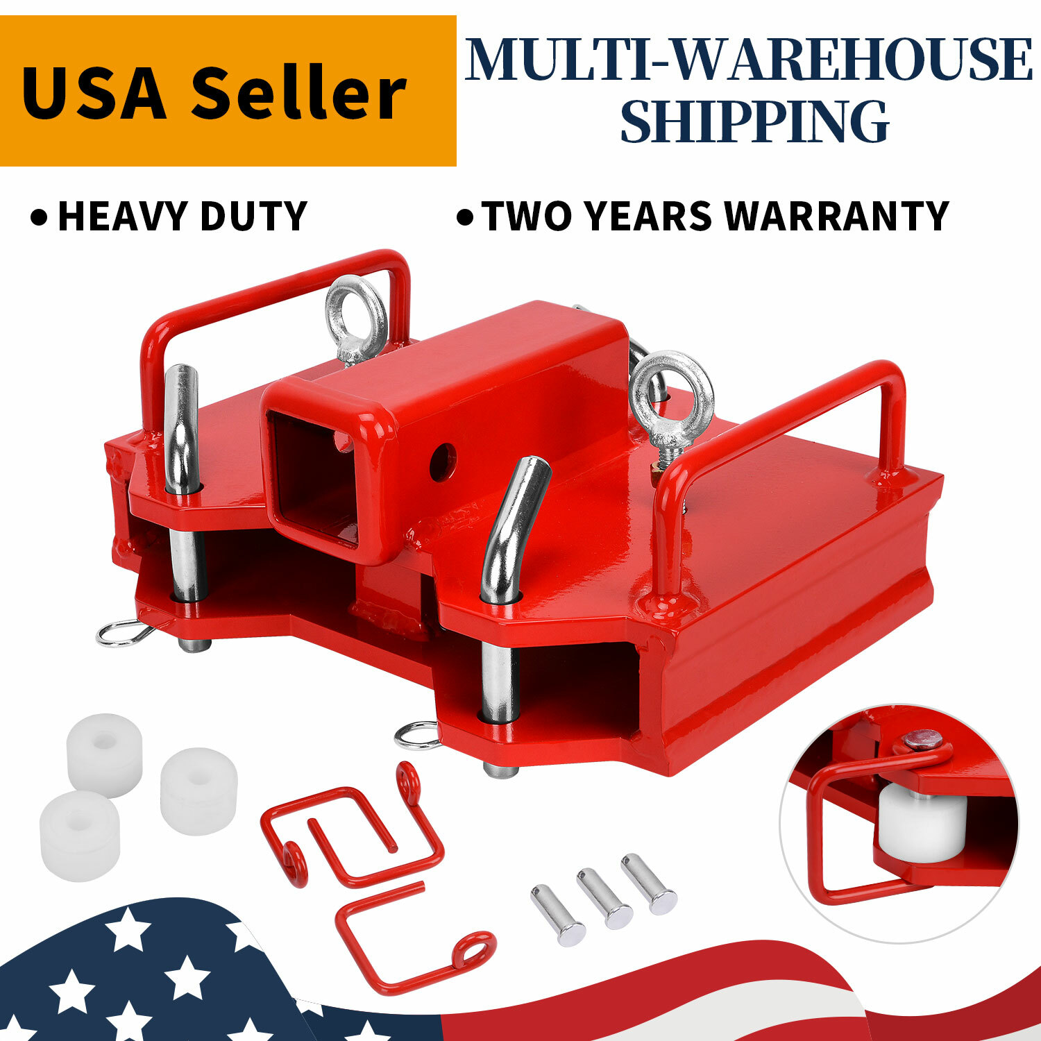 2'' Forklift Trailer Hitch Receiver Tow Hitch Attachments for Dual Pallet Fork