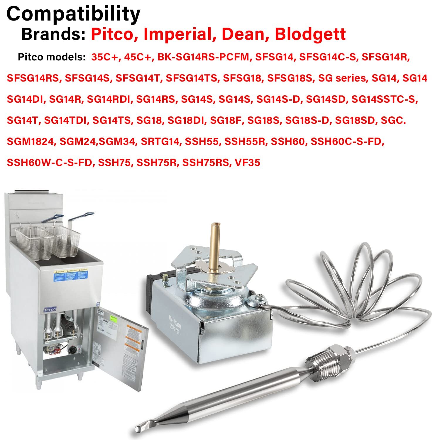 60125401 RX-1-36 Thermostat 200-400F Rx Millivolt for Imperial Fryer Pitco