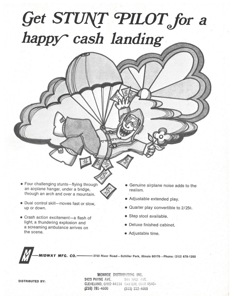 Stunt Pilot Midway Vending Arcade Flyer Brochure Ad