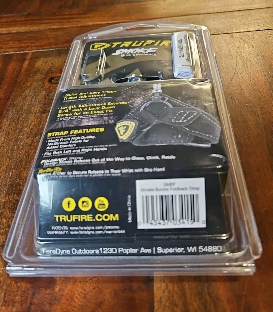 TruFire Smoke Release Buckle Strap Adjustable Trigger Hands Free Bow Release