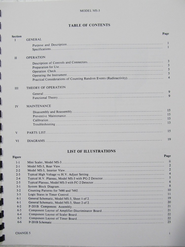 EBERLINE LABORATORY Mini Scaler MS-3 TECHNICAL MANUAL 1987