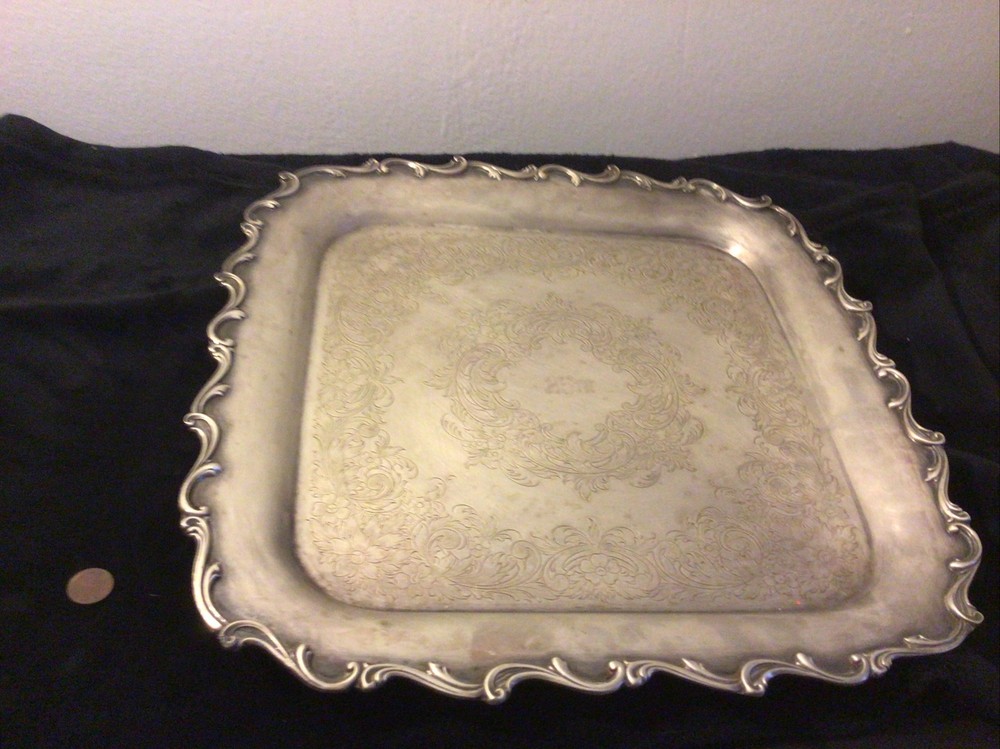 INTERNATIONAL SILVER IS WEBSTER WILCOX SQUARE "JOANNE" SERVING TRAY 25th 7228