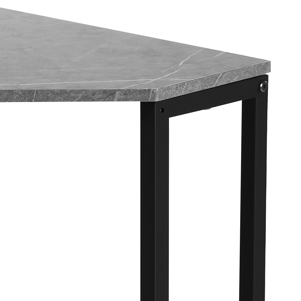 Corner Desk, Small Computer Desk with Outlets & LED Lights, Small Office Desk