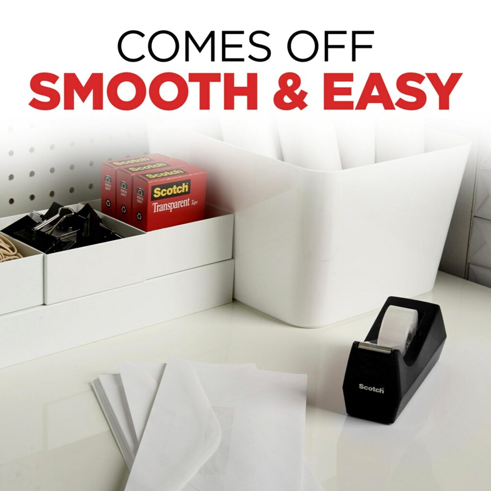 Scotch Transparent Tape, Clear Tape Engineered for 3 Rolls,