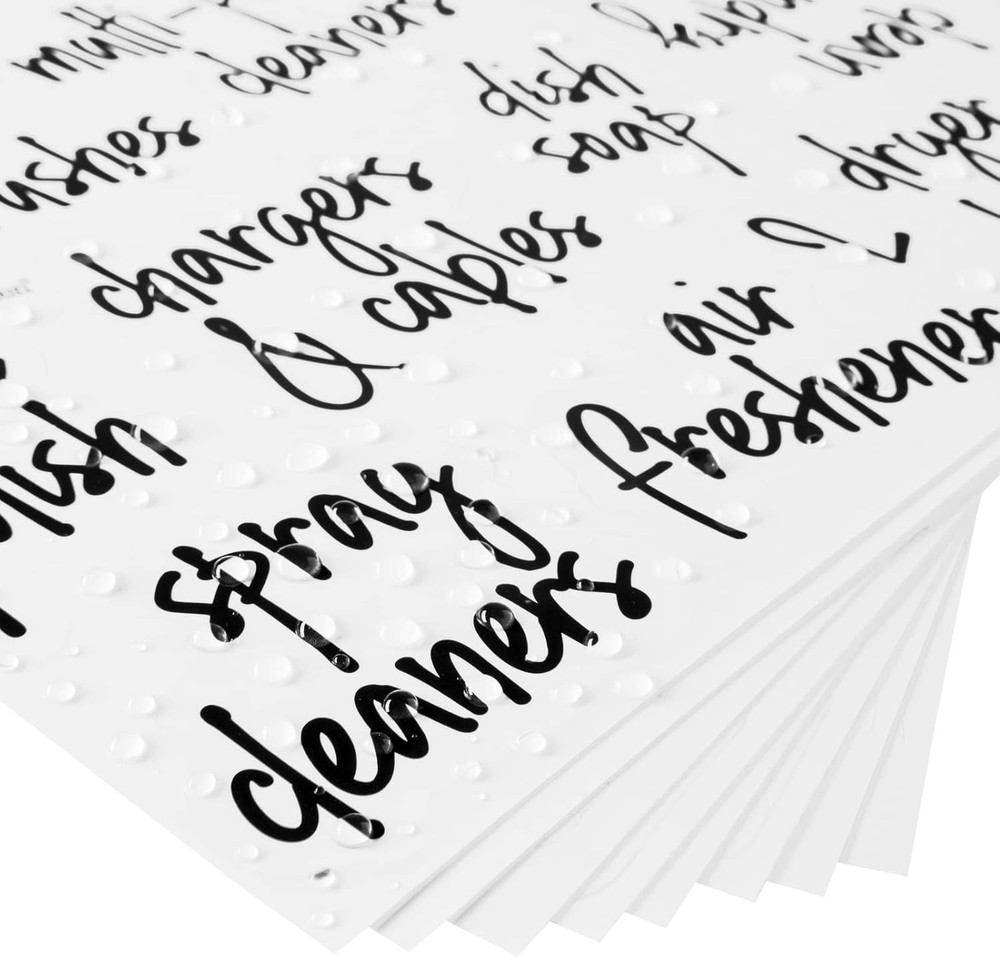 Laundry Labels for Jars & Containers - 141 Count, White Vinyl, Modern Script ...