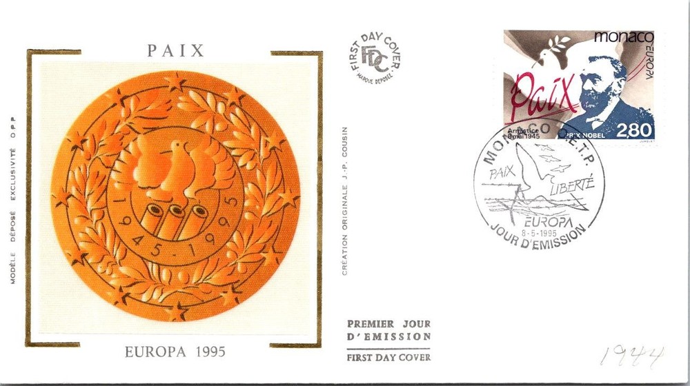 Monaco  FDC 1995 Peace Europe - A03326