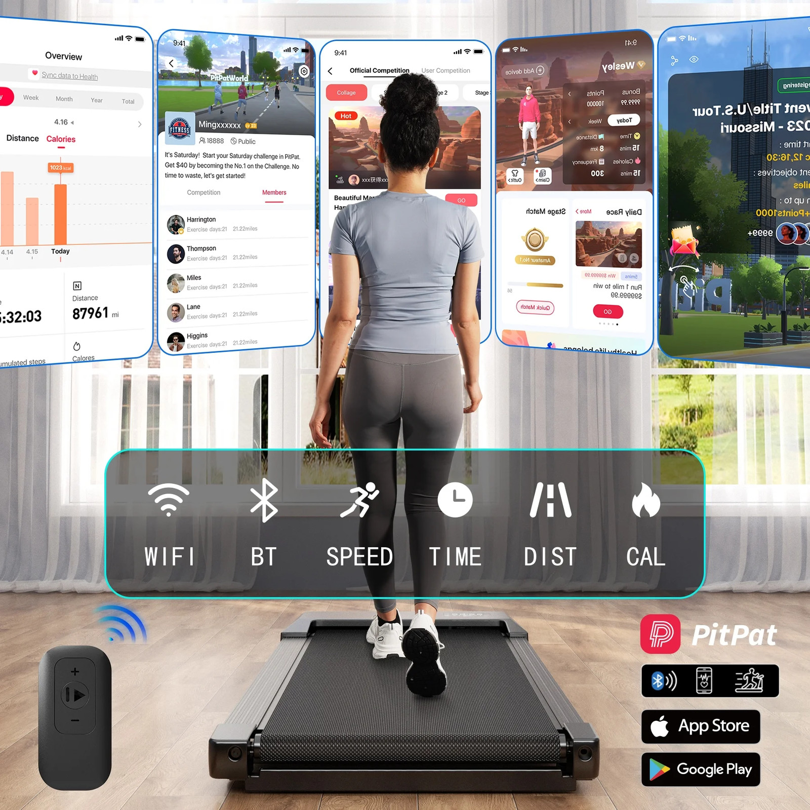 Under-Desk Walking Treadmill, 3.8 MPH, 6% Incline, Quiet Portable, 300 lb