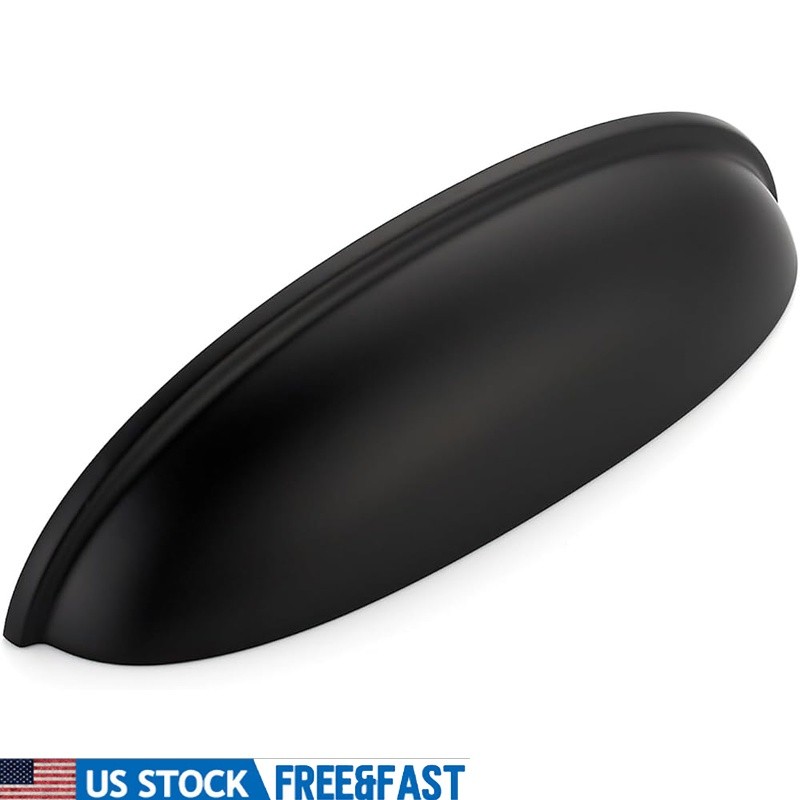 20 Pack 5 Inch Matte Black Cup Drawer Pulls Kitchen Handles Cabinet Hardware New