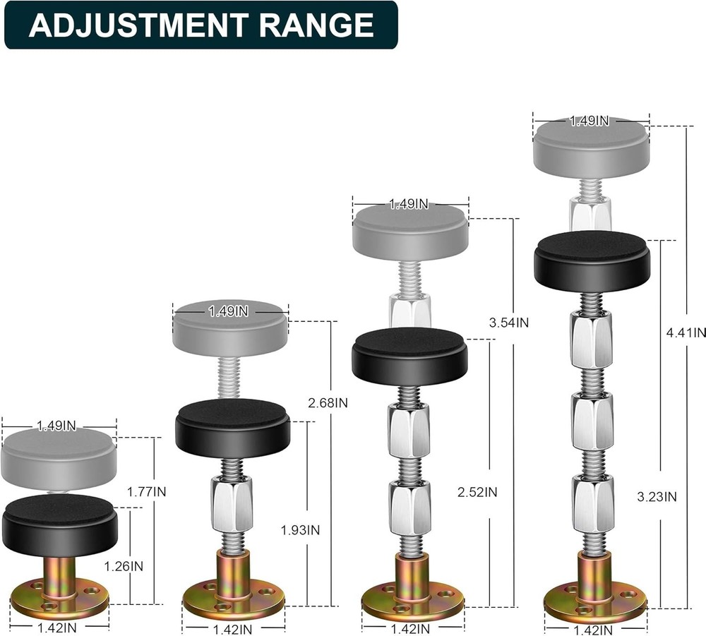Headboard Stoppers for Wall, Adjustable Iron Bed Frame Anti-Shake Tool, Easy ...