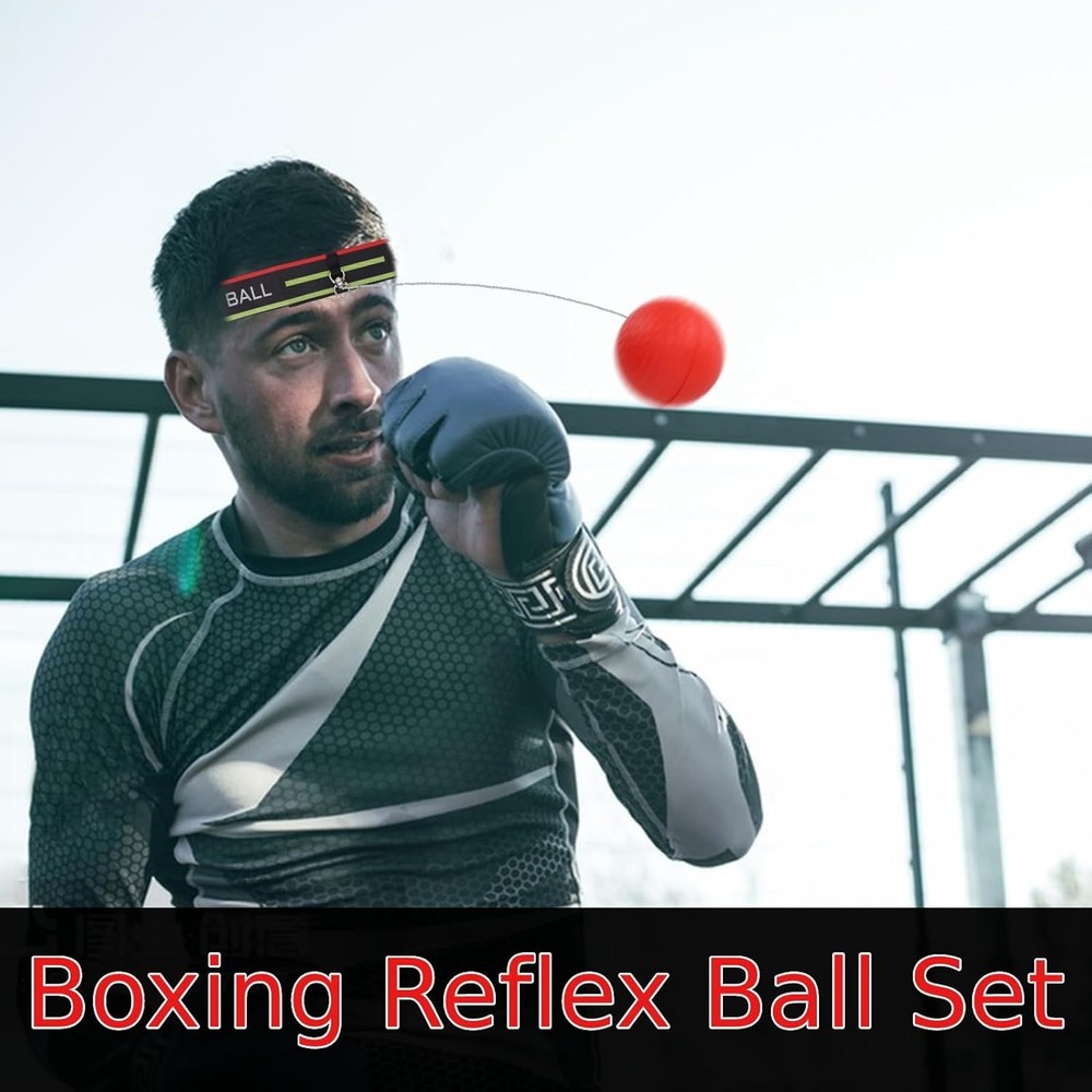 Boxing Reflex Ball Set with Adjustable Headbands, 4 Balls for Speed & Accuracy