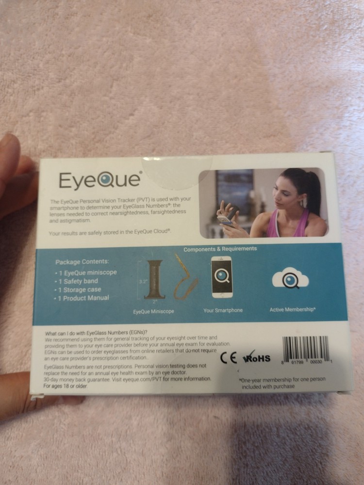 EyeQue Personal Vision Tracker Ophthalmic Refractometer Home Test Kit