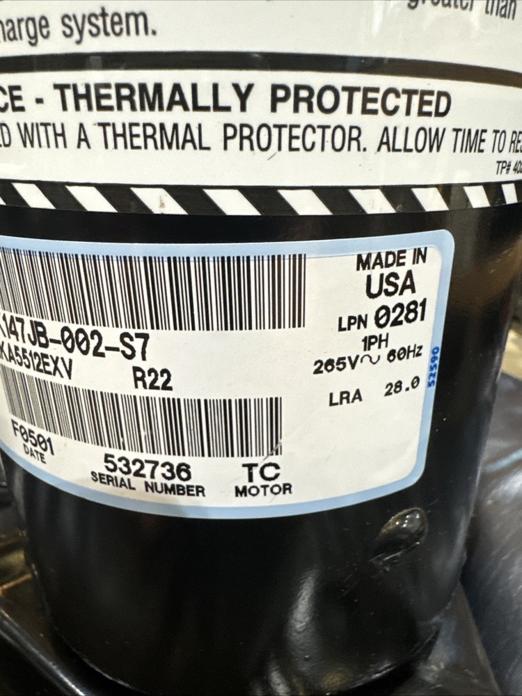 Tecumseh 1HP Compressor RK147JB-002-S7