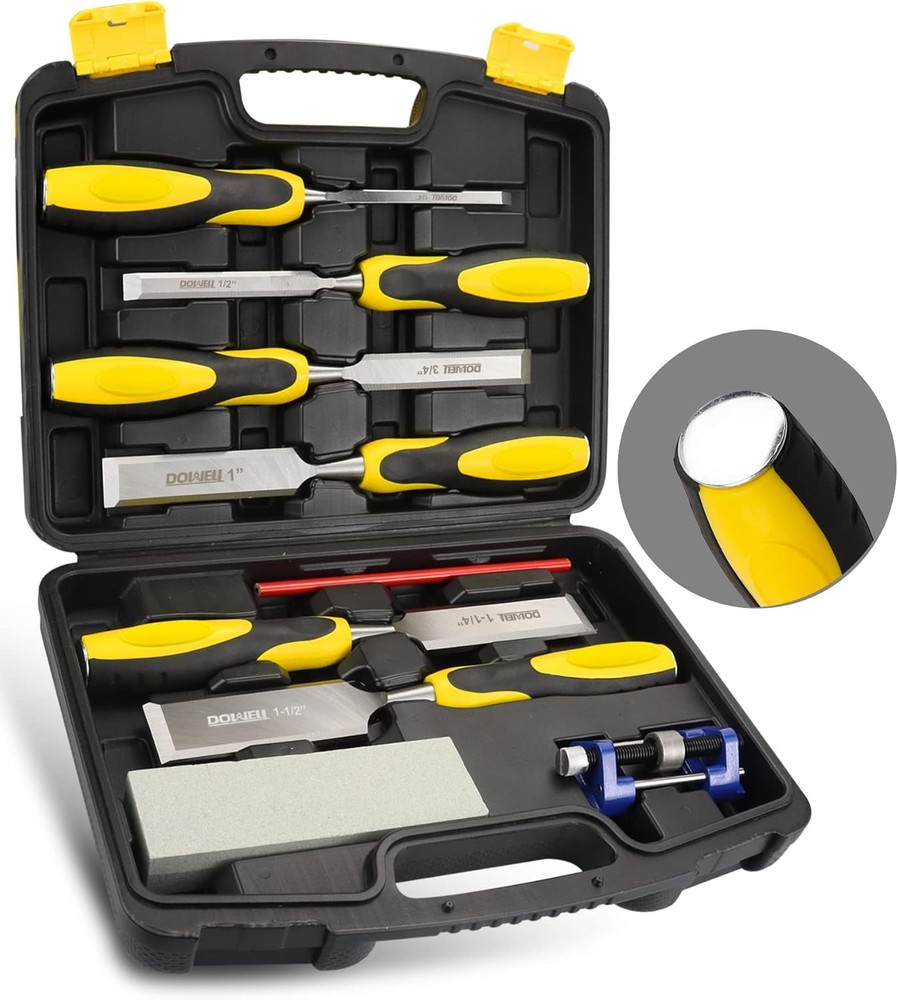 DOWELL 10PCS Wood Chisel Tool Set Sturdy Chisel, 1/4 inch,1/2 inch,3/4...