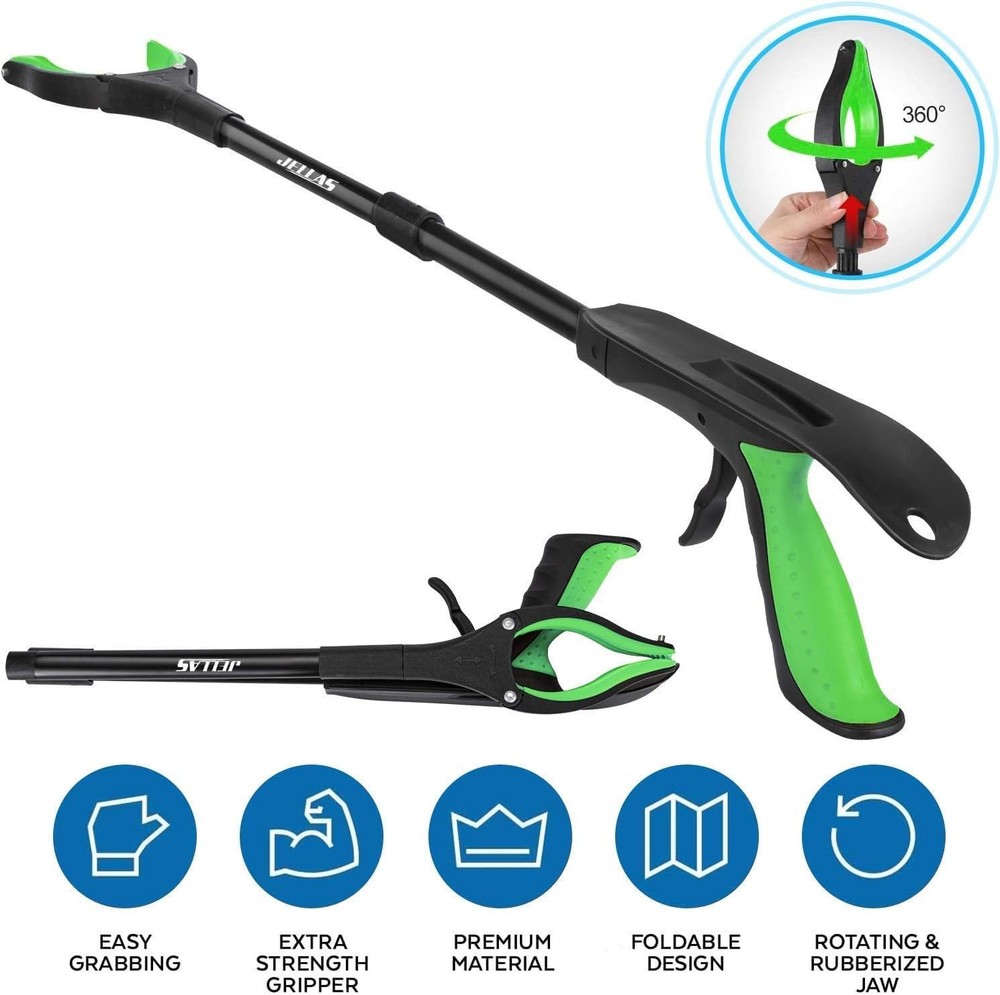 Compact 2-Pack 32'' Grabber Tool with Comfortable Grip for Indoor & Outdoor Use