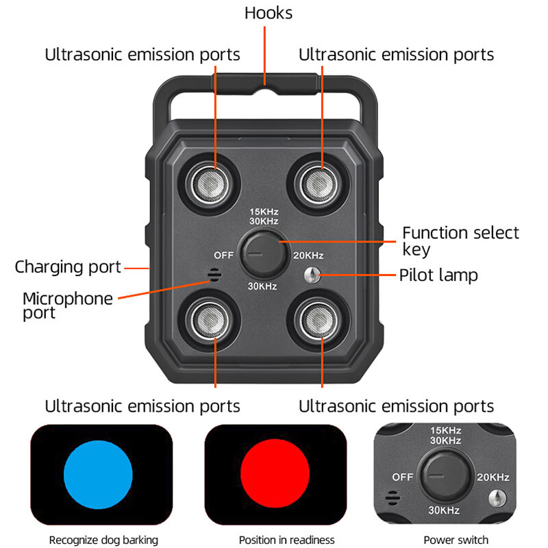 Mini Ultrasonic Dog Repeller High Power Anti Bark Device Long Range Pet Training