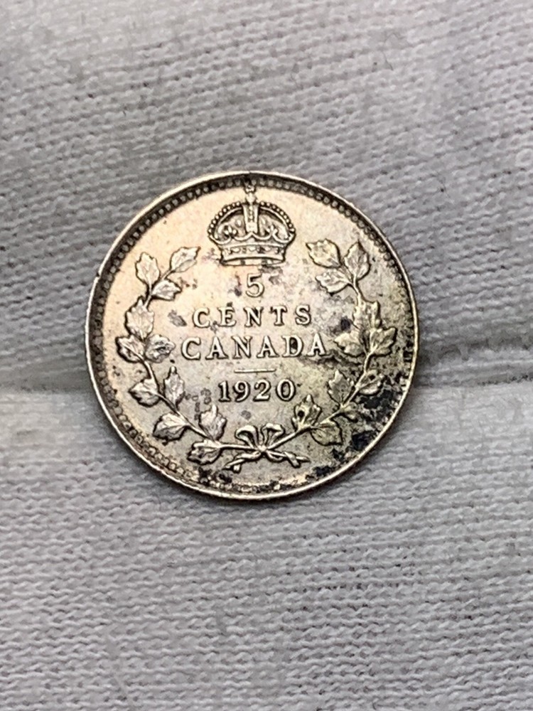 1920 Canada Silver 5 Cents (A0922)