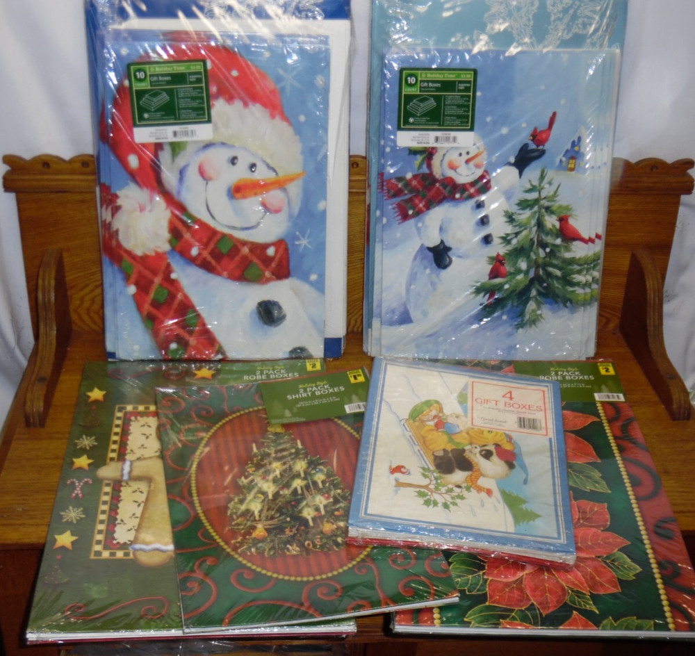 Assorted Various Size Unused Winter Holiday Christmas Gift Boxes