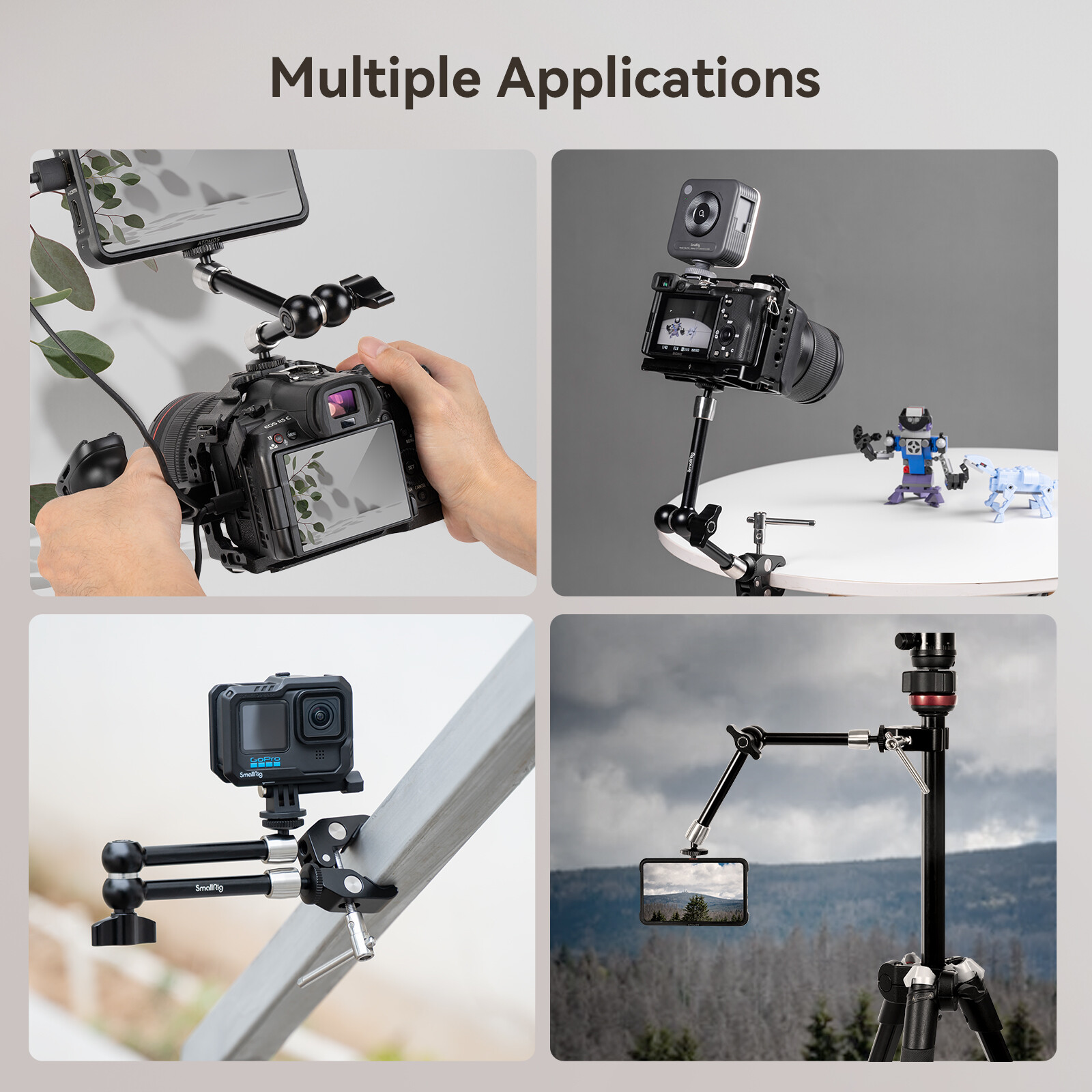 SmallRig 9.8 Inches Articulating Magic Arm+Super Clamp Mount for Monitor|Camera
