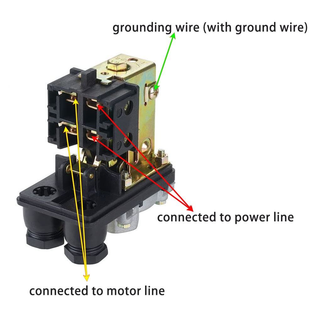 Single-Way Air Compressor Pressure Switch Central Pneumatic Air Compressor Press