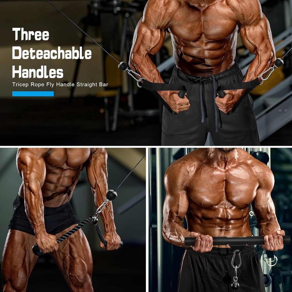 Weight Cable Pulley System Gym,Upgraded Cable Pulley Attachments for LAT Pull..