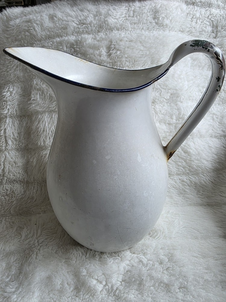 White Rust Aluminum Pitcher - Home Art