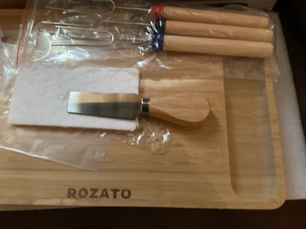 Rozato Tabletop Fireplace With S’more Accessories