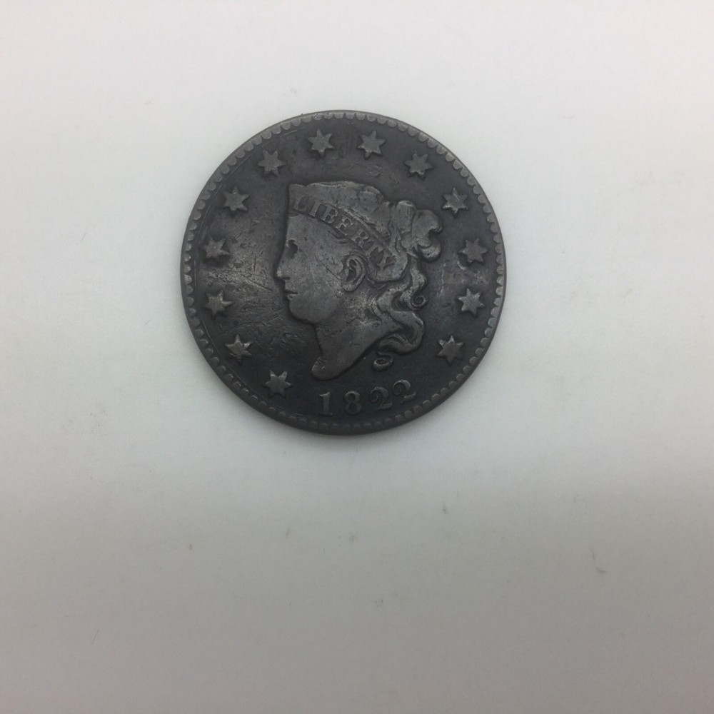 1822 Large Cent Coronet Head Pleasing Coin Mid Brown Colour Some Marks #3
