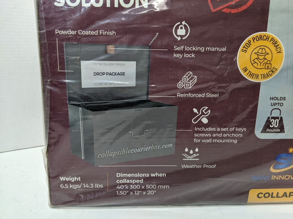 Collapsible Courier Box Package Theft Prevention Solution -Brand New in Box