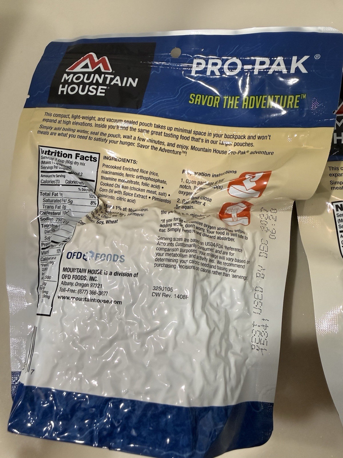 Mountain House Freeze Dried Meals Lot of 7 Camping Survival Food EXP 2027 MRE