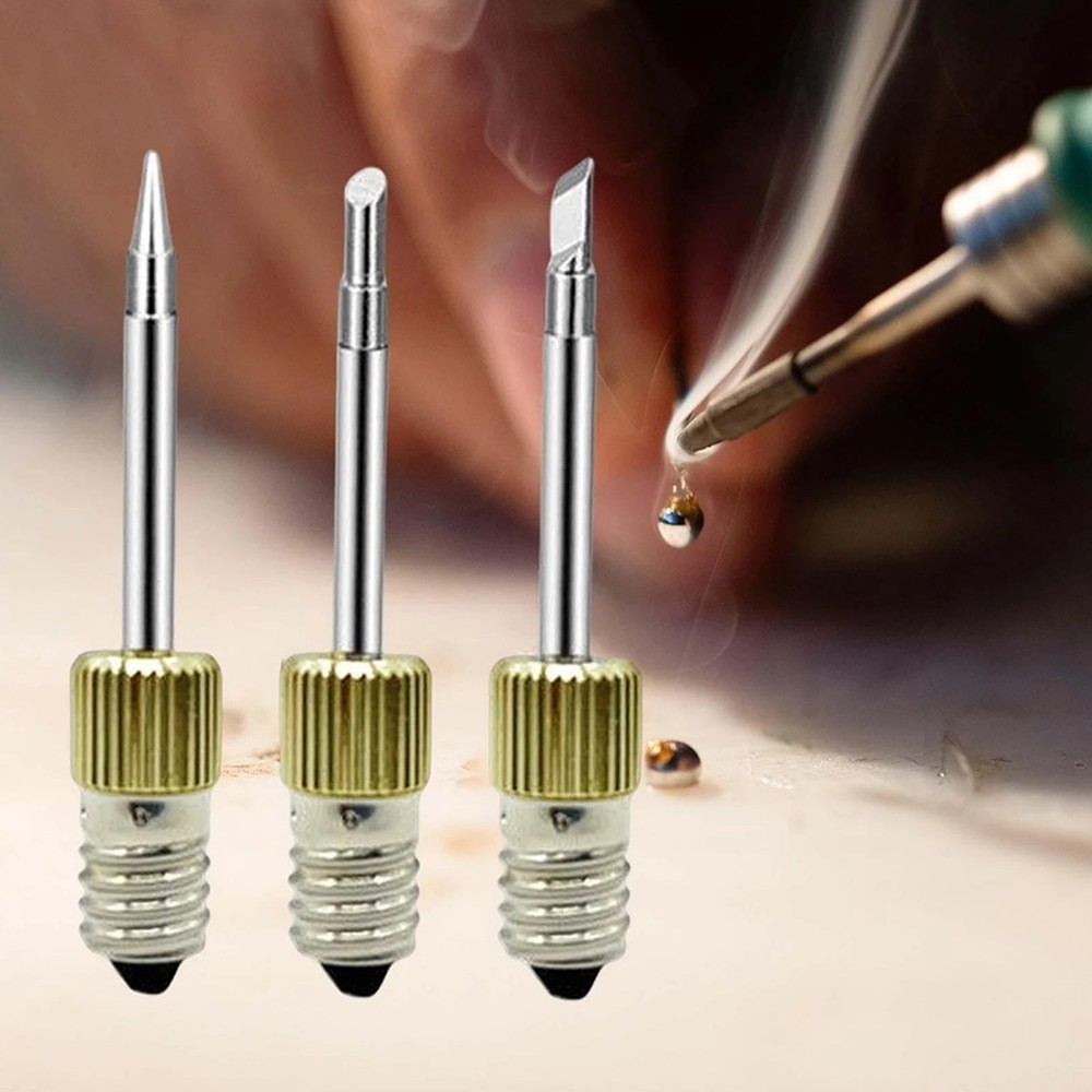 6pcs Replacement Soldering Iron Tips E10 Interface Electric Soldering/Needle Tip