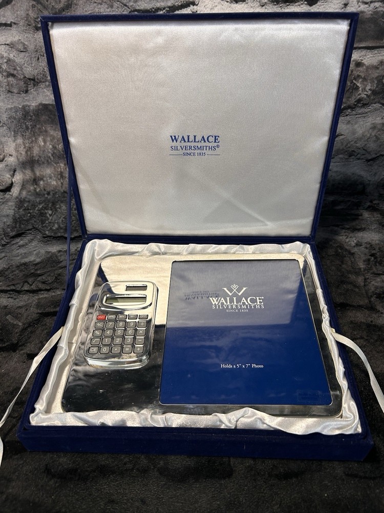 Wallace Silversmiths Silver Plated (Removeable Calculator) Frame Gift Set
