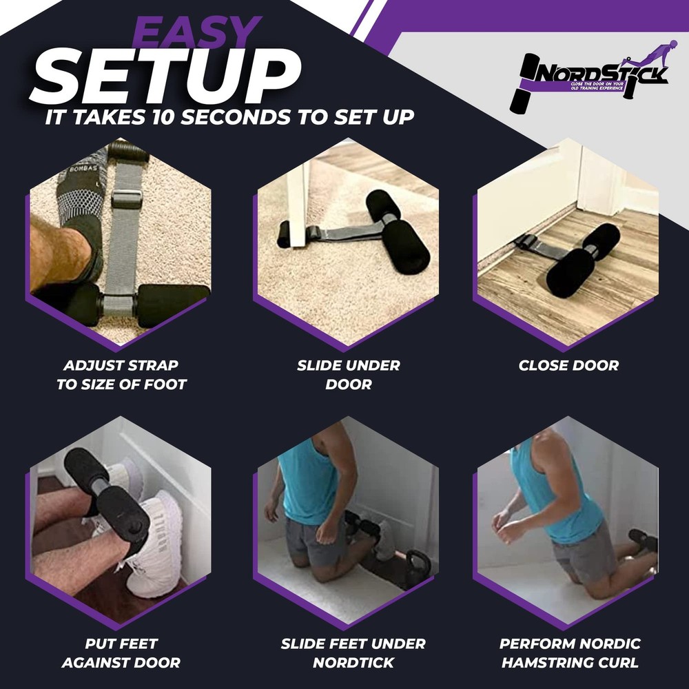 NordStick Nordic Hamstring Curl Strap The Original Hamstring Curl Exercise fo...