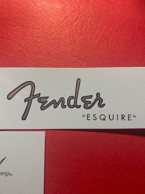 Fender Esquire Silver Metallic Waterslide Headstock Decal 2 per listing E1