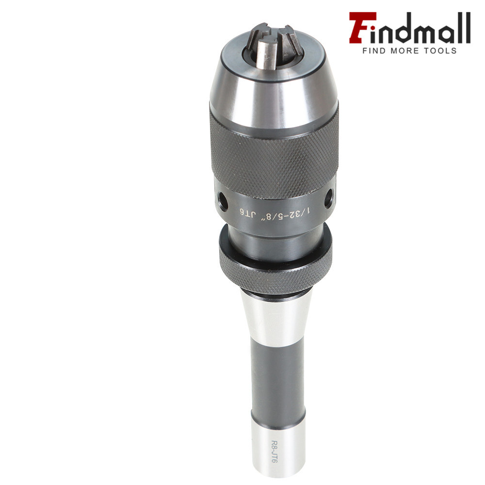 1/32"- 5/8" Keyless Heavy Duty Drill Chuck JT6 Self Tighten W/R8 Shank Adapter
