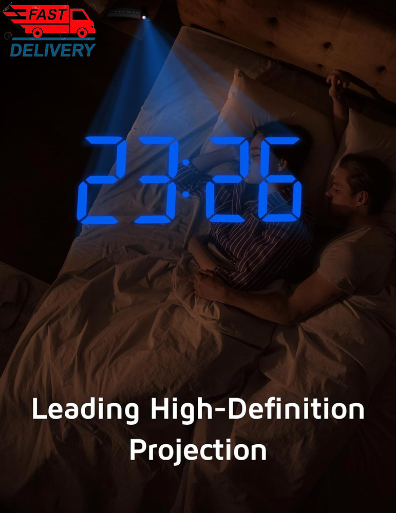 Projection Alarm Clock, Digital Clock with 180° Rotatable Projector 👌✌️