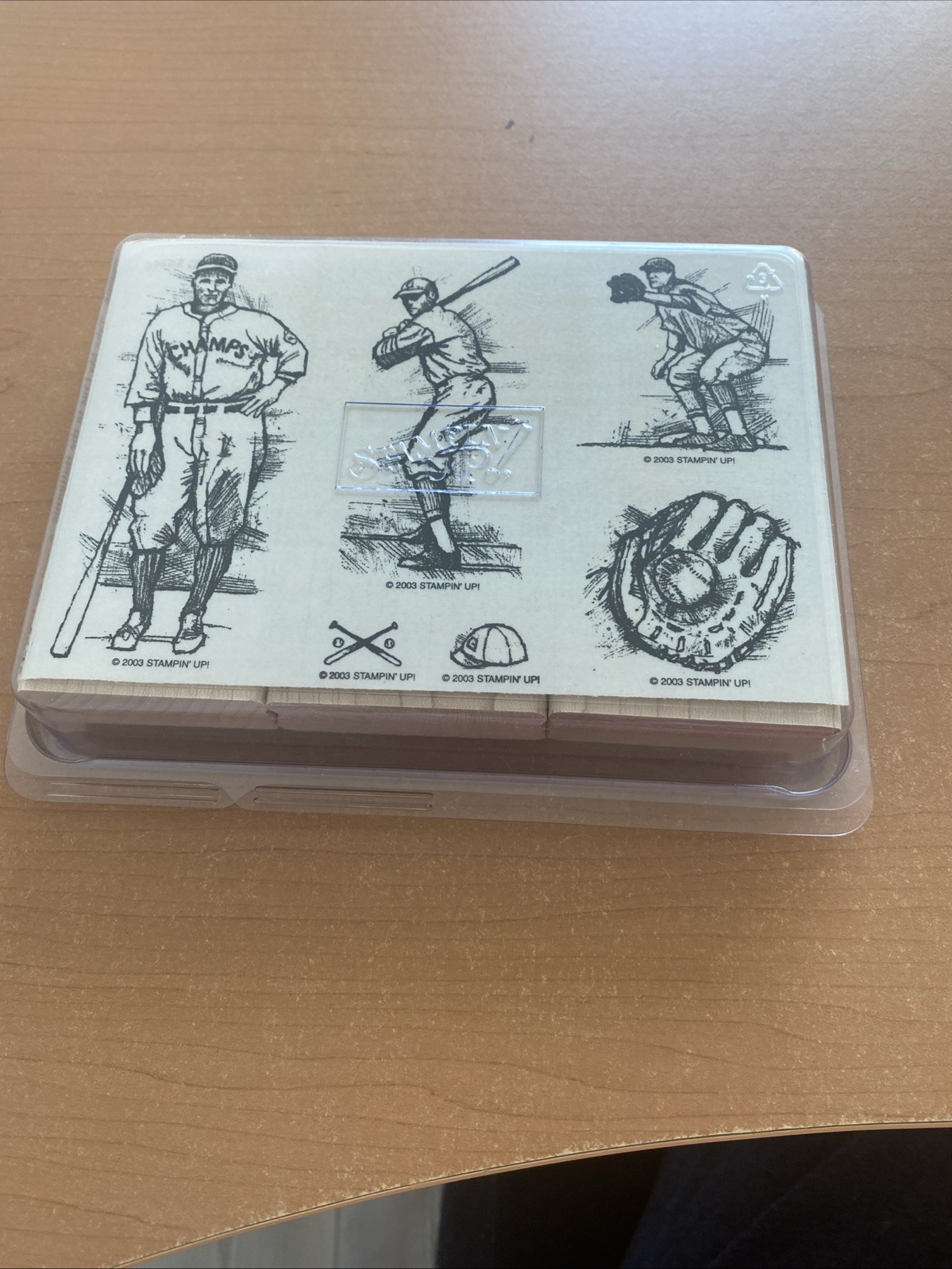 Take Me Out to the Ballgame Set of 6 Stampin Up Rubber Stamps Baseball