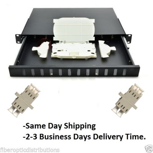 Fiber Optic Patch Panel,1U,Rackmount,12 Port Loaded LC Duplex MM