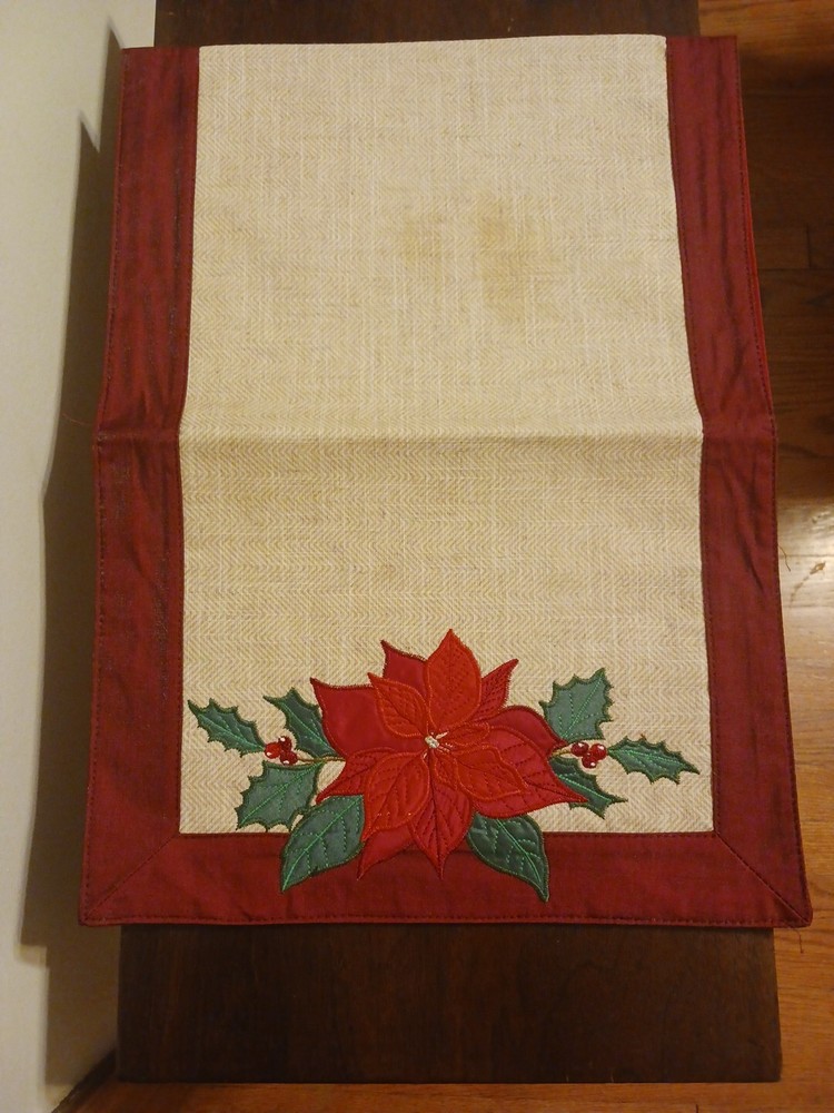 2 New Table Runners~Christmas Poinsettia~~St Nicholas Rectangular