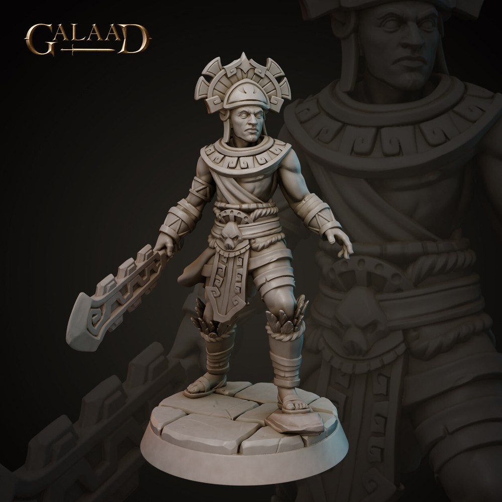 Aztec Warrior B - Fighter - Galaad Miniatures - Dungeons and Dragons