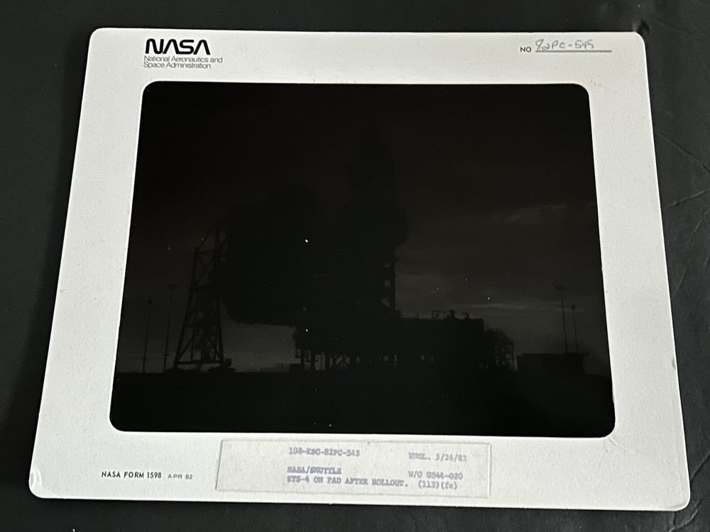 1982 NASA KSC Space Shuttle Columbia STS-4 Launchpad Presentation Transparency