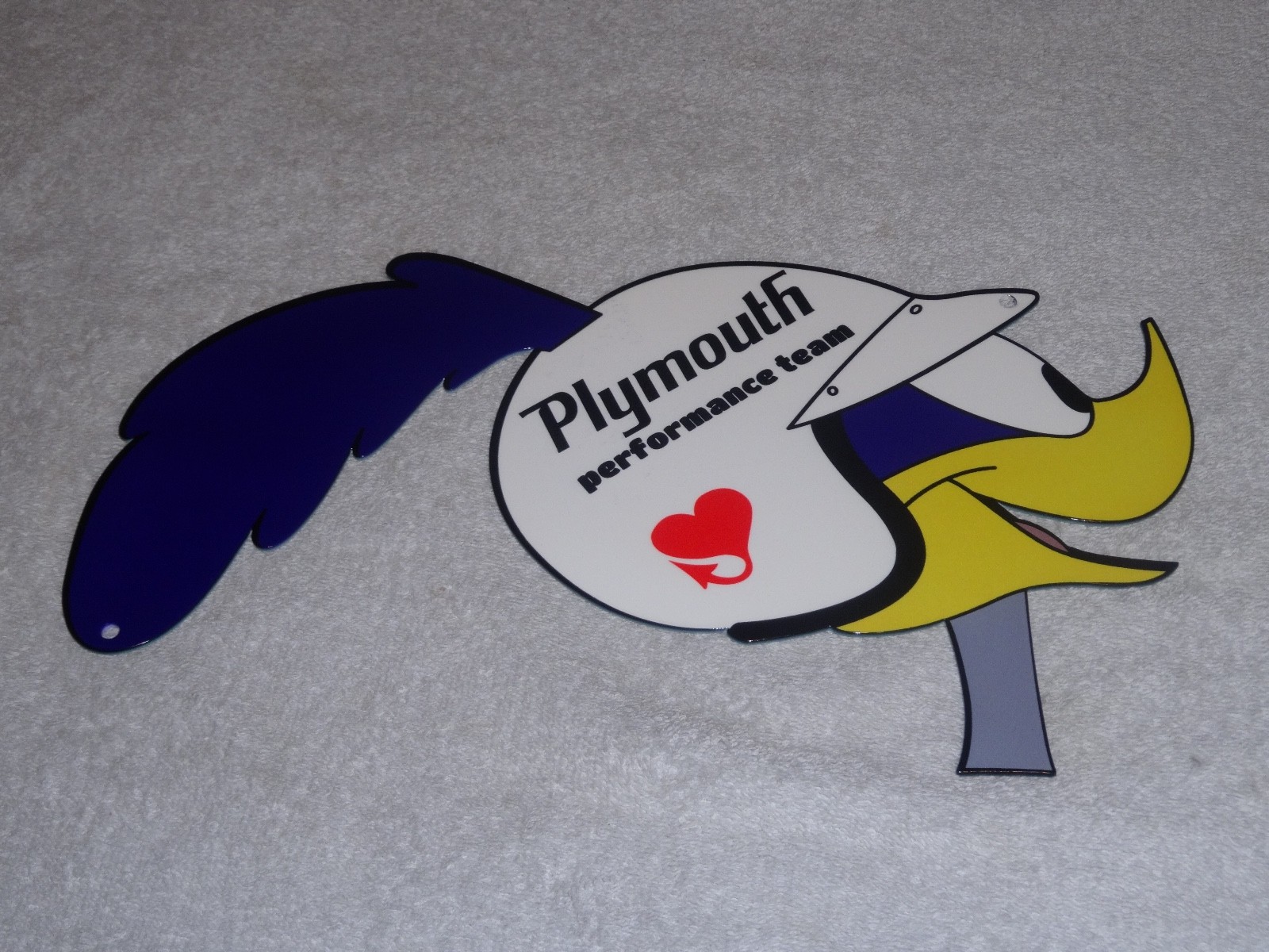 VINTAGE ROAD RUNNER DODGE PLYMOUTH PERFORMANCE 13" METAL GAS OIL SIGN ROADRUNNER