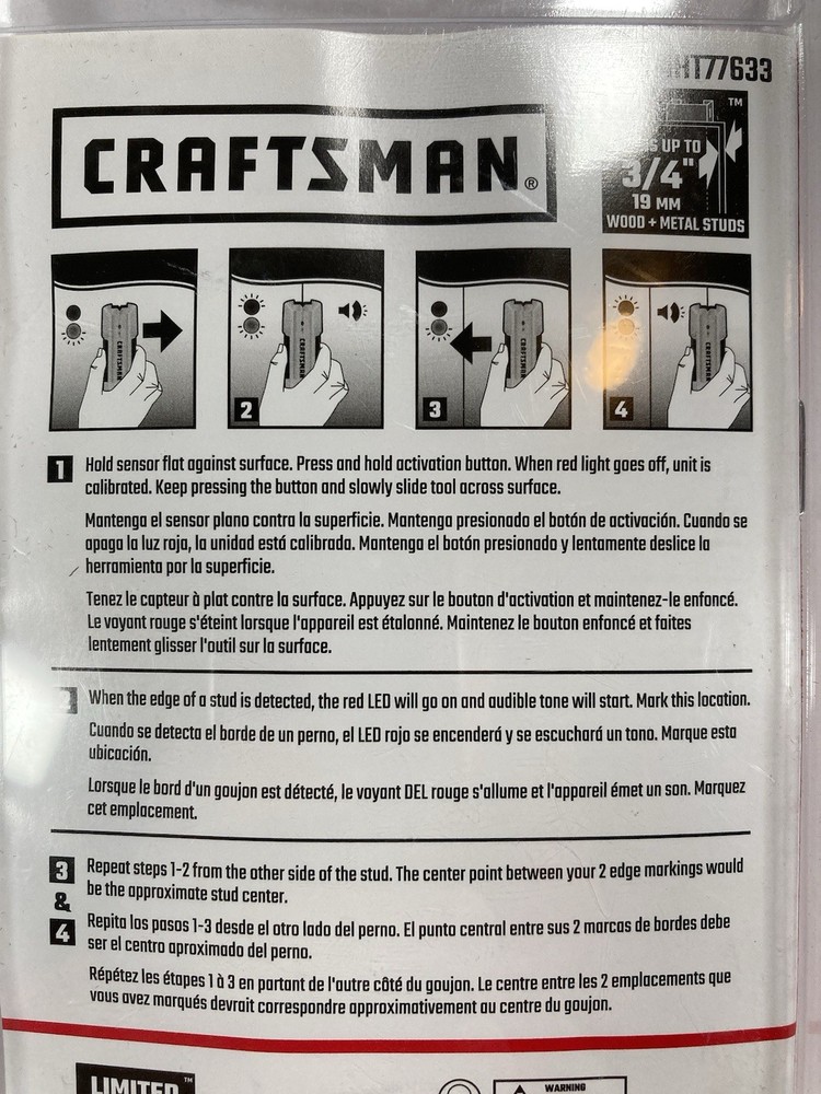 CRAFTSMAN Stud Finder, 3/4-Inch Depth (CMHT77633)