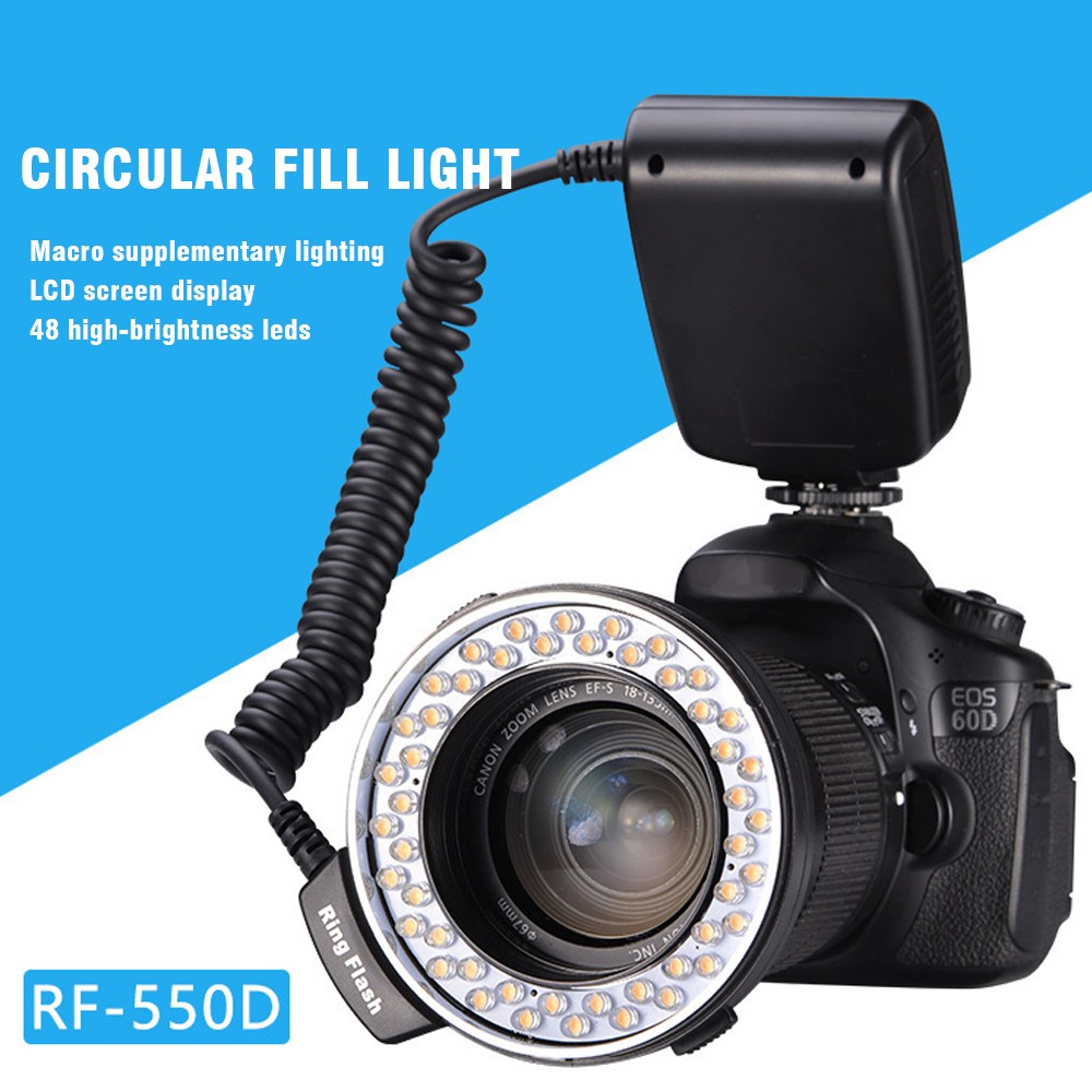New Macro LED Ring Flash Light RF 550D For DSLR Cameras