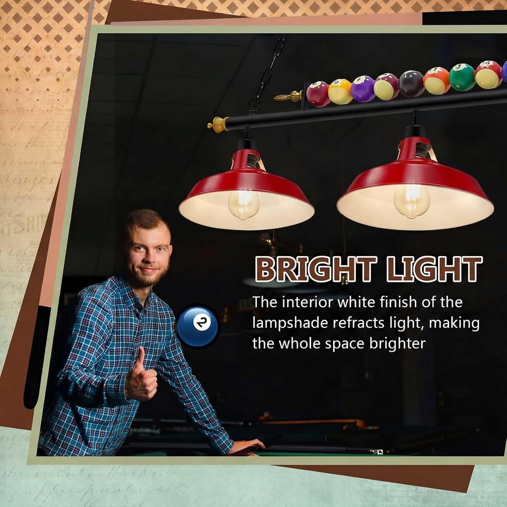 Adjustable Pool Table Lights for 7'-8' Billiard Light Hanging Pool Table Fixture