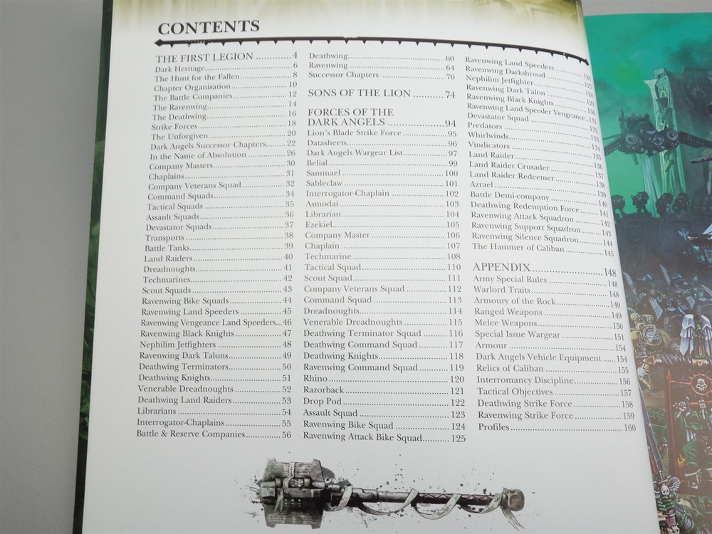 Warhammer 40k Codex Army Book - Dark Angels Space Marines (7th Edition)