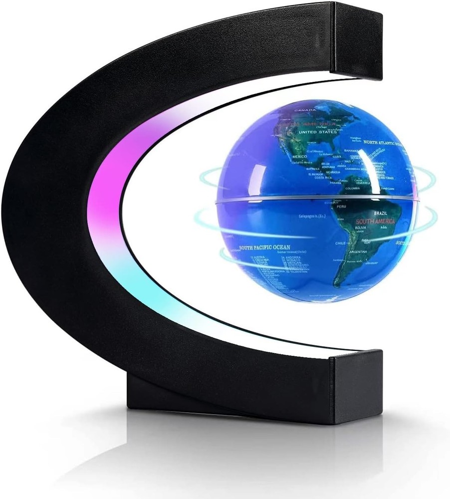 MultiColor Changing Magnetic Levitation Floating World Map Globe, Floating Gl...
