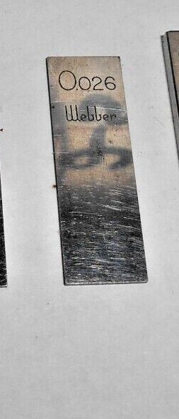 .026 Rectangular Steel Gage Block. WEBBER