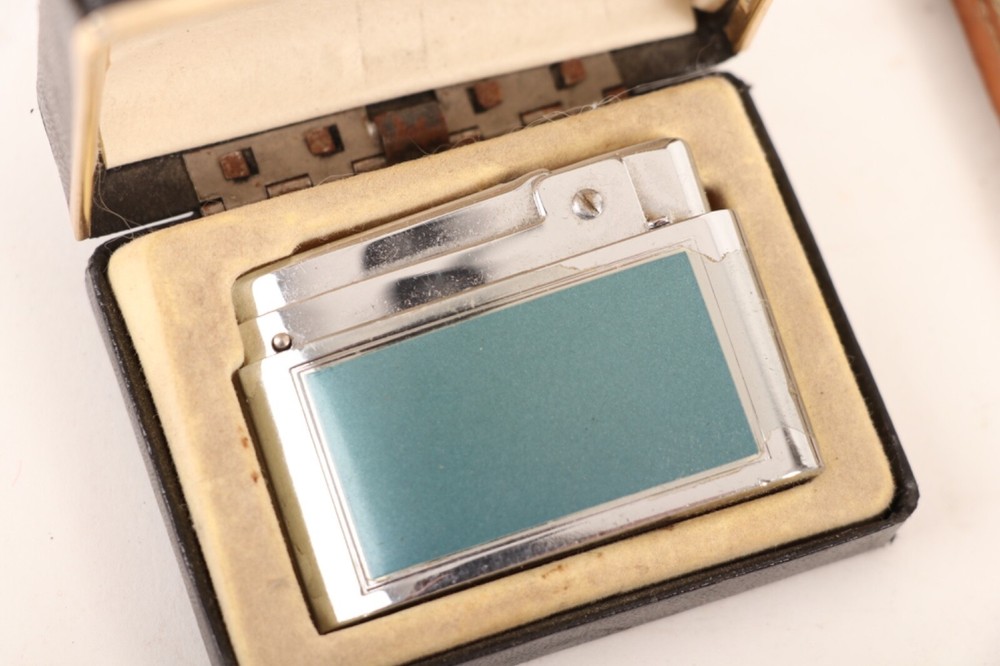 LG444 WWII Era Shaving Mirror and Bentley Butane Lighter